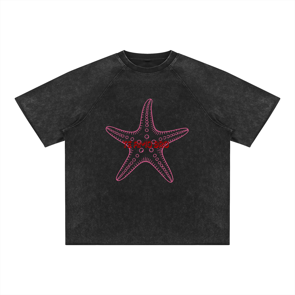 Unisex Mineral Wash Raw Edge T-Shirt