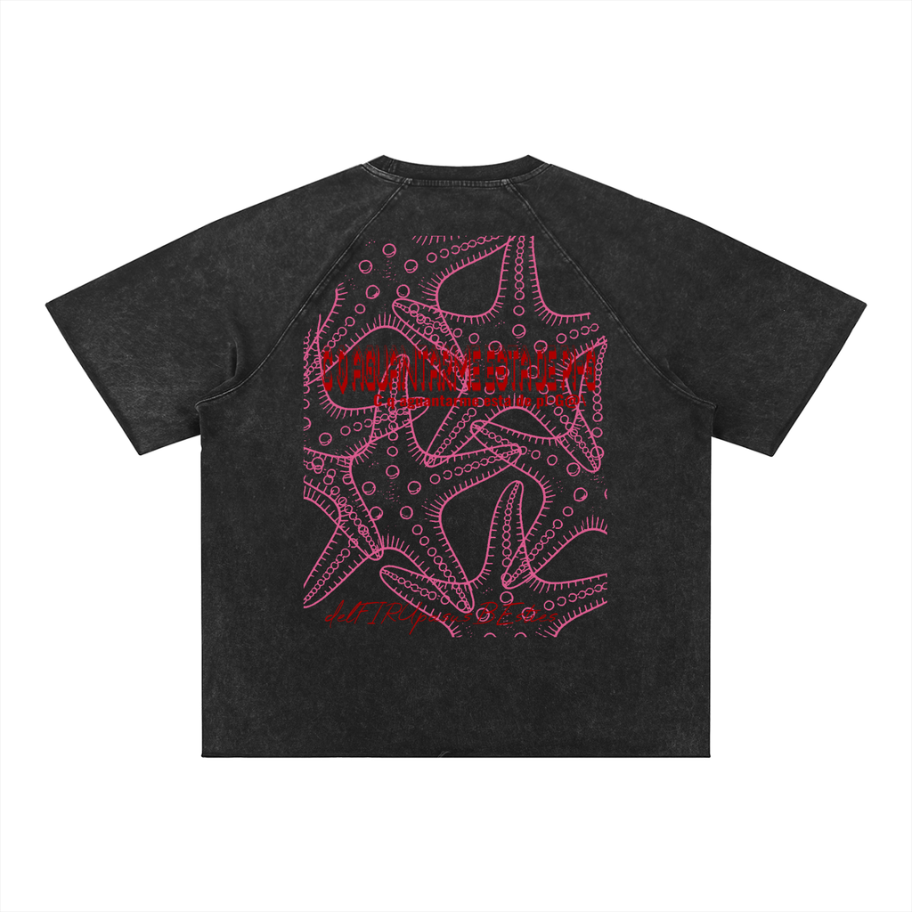Unisex Mineral Wash Raw Edge T-Shirt